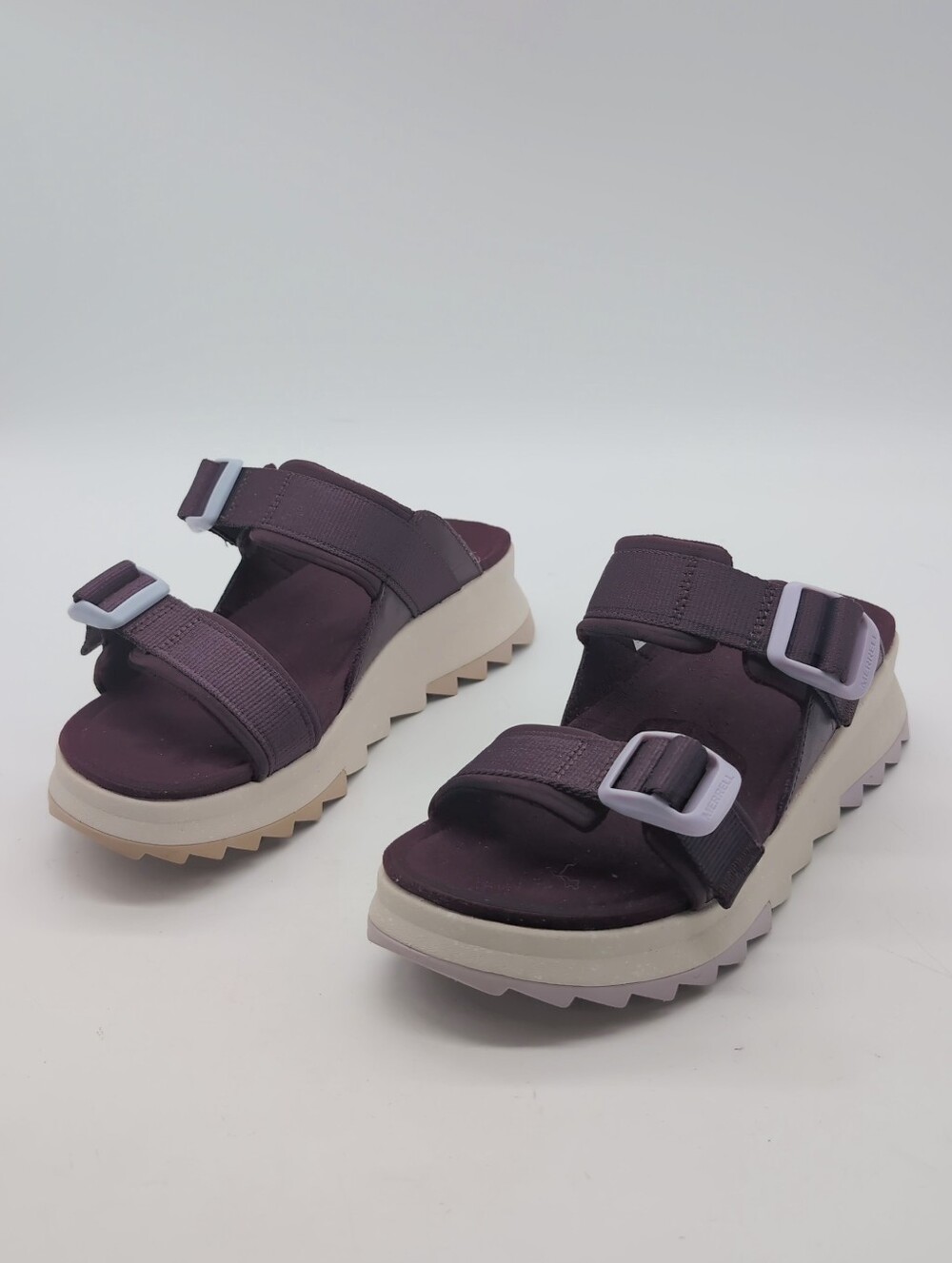 Merrell Alpine Cush Slide Platform Sandals Burgundy Size 6
